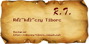 Rákóczy Tiborc névjegykártya